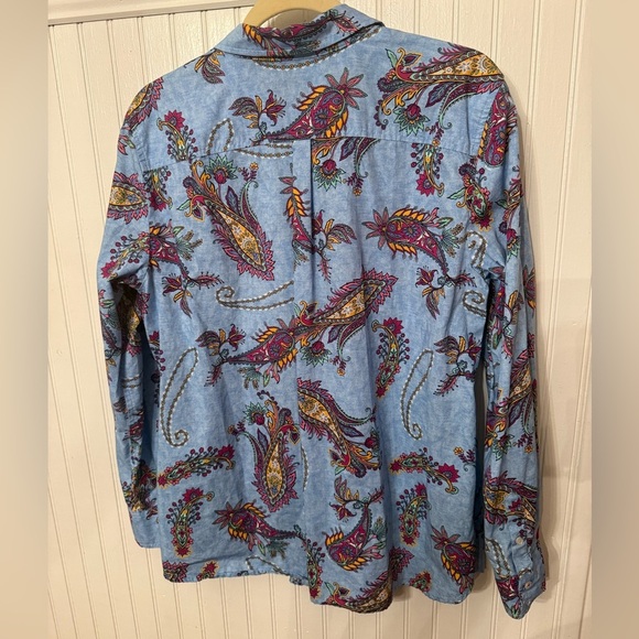 Talbots Paisley Print Long Sleeve Large Blouse - Picture 4 of 4